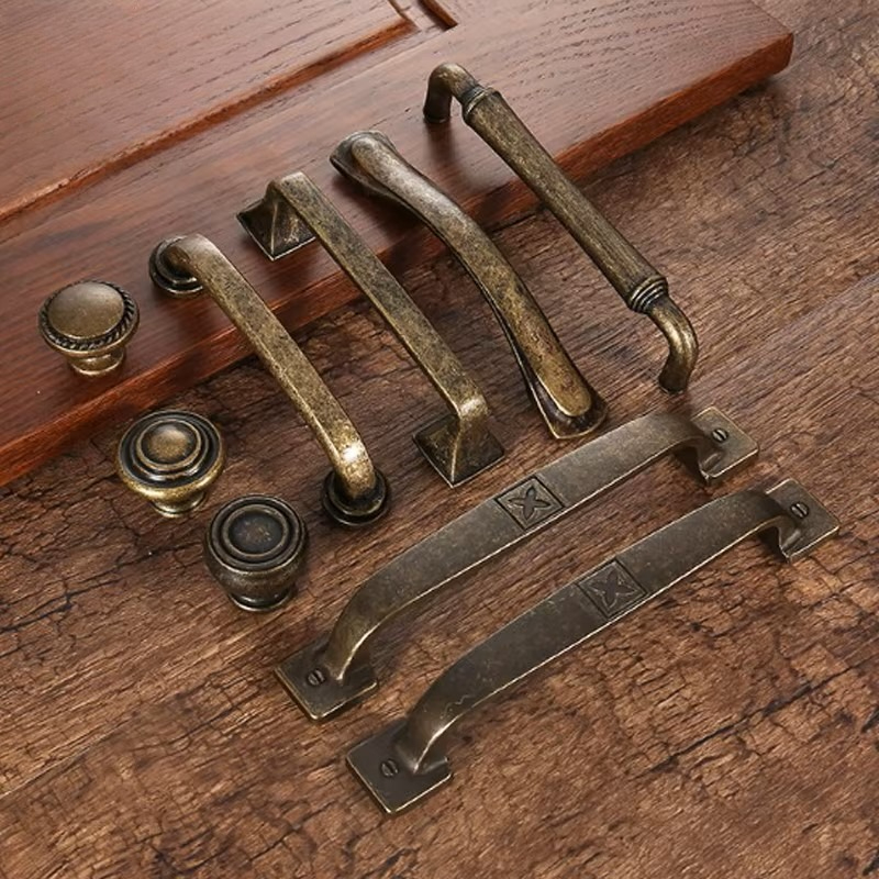 Vintage Furniture Hardware Pulls - Antique Bronze Wardrobe Door Handles, vintage