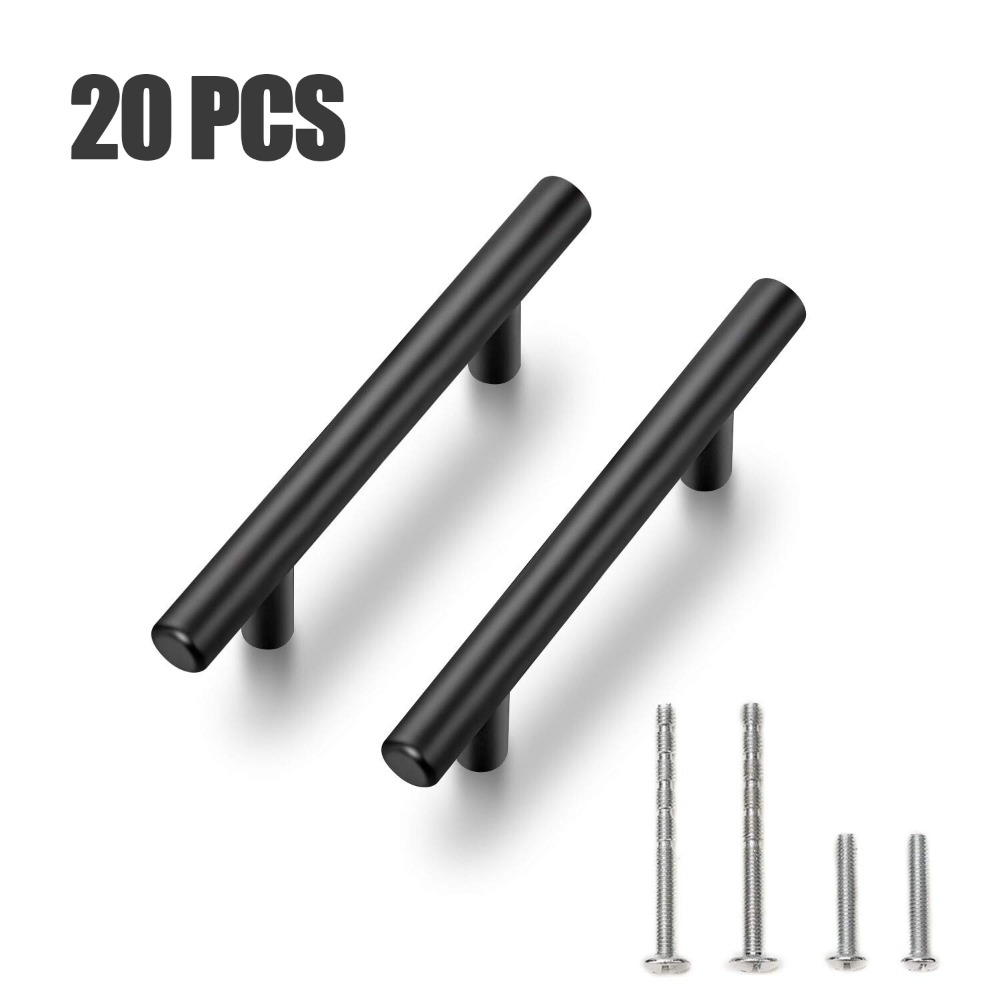 Furniture Hardware Factory - 20 PCS Cabinet Pulls Matte Black