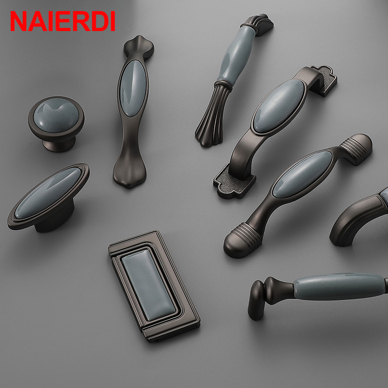 Vintage Furniture Hardware Pulls - NAIERDI Ceramic Cabinet Knobs Handles Mediterranean