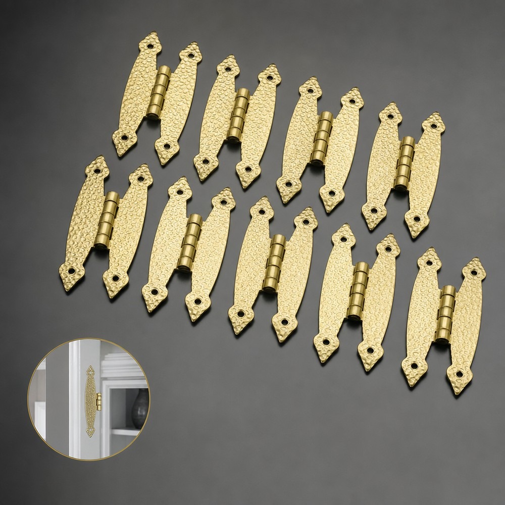 10Pcs Flush Mount Cabinet Hing - Furniture Hardware Brass review and price
