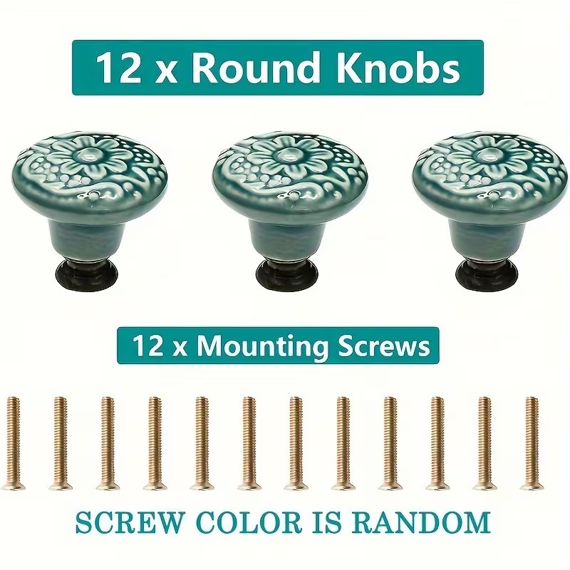 12pcs Ceramic Cabinet Knobs, F - Furniture Hardware Manufacturer review and price