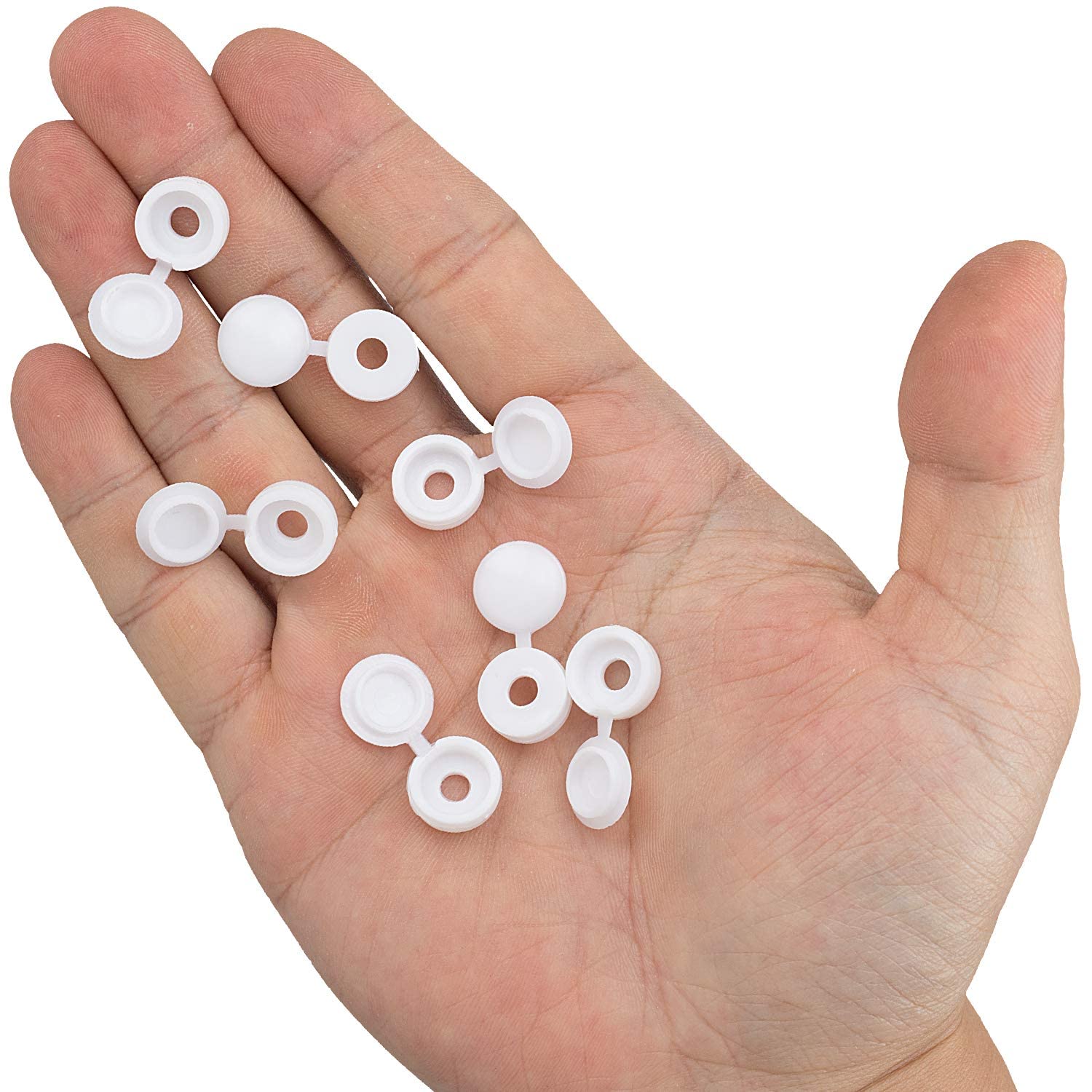 White Hinged Plastic Screw Cap - Furniture Hardware Nut review and price