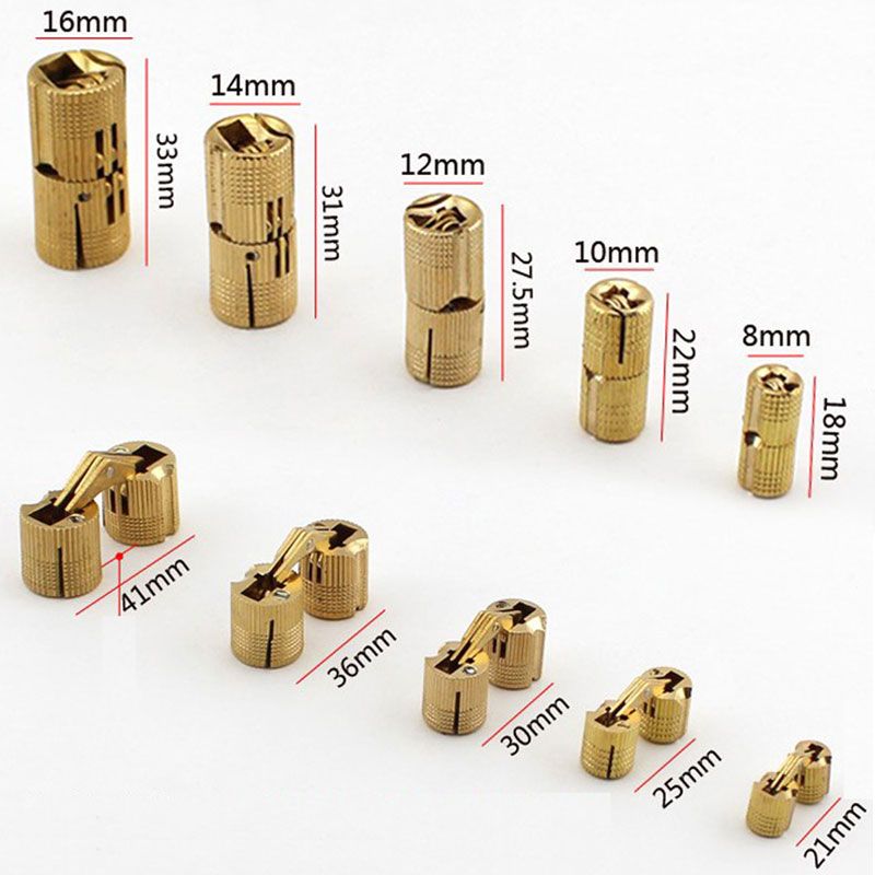 2pcs Copper Barrel Hinges Cyli - Furniture Hardware Brass review and price