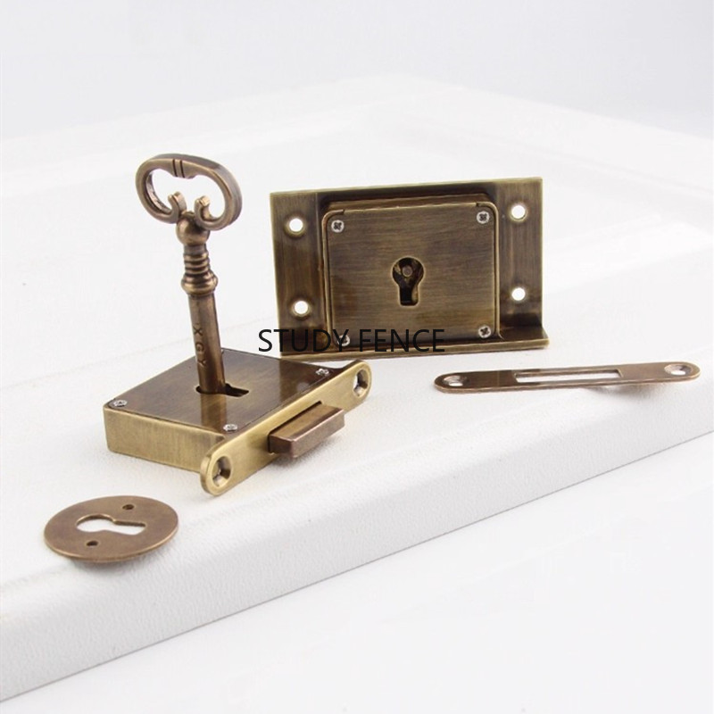 1PC Antique Metal Drawer Lock  - Furniture Hardware Brass review and price